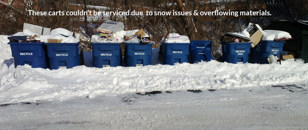 multi-family recycling cart snow issues
