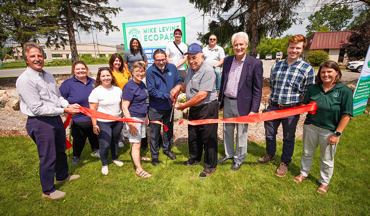 Recycle Ann Arbor holds ribbon cutting ceremony at the new Mike Levine EcoPark to honor namesake