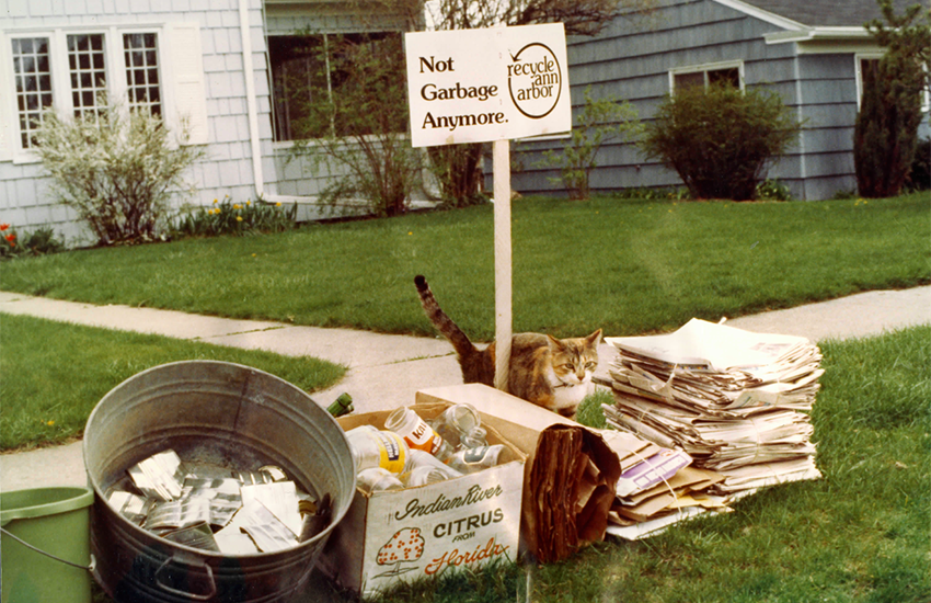 Ann Arbor curbside recycling in 1980